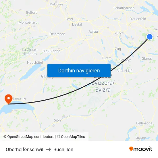 Oberhelfenschwil to Buchillon map