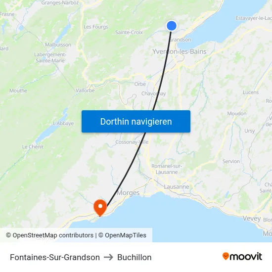 Fontaines-Sur-Grandson to Buchillon map