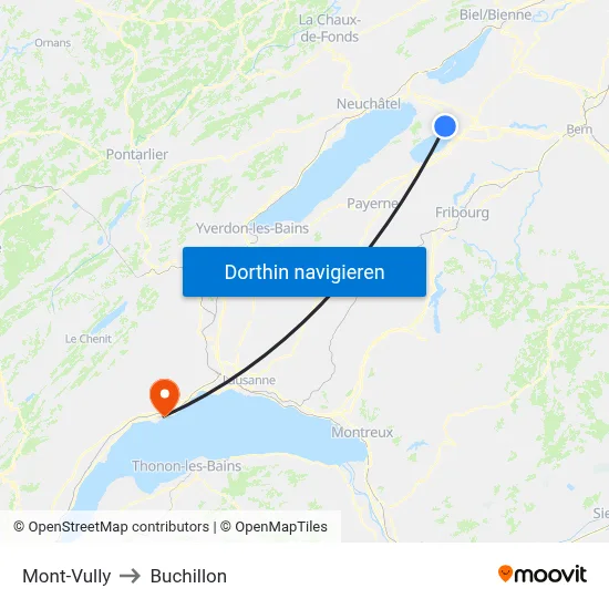 Mont-Vully to Buchillon map