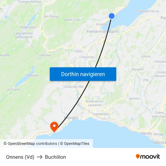 Onnens (Vd) to Buchillon map