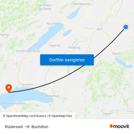 Rüderswil to Buchillon map