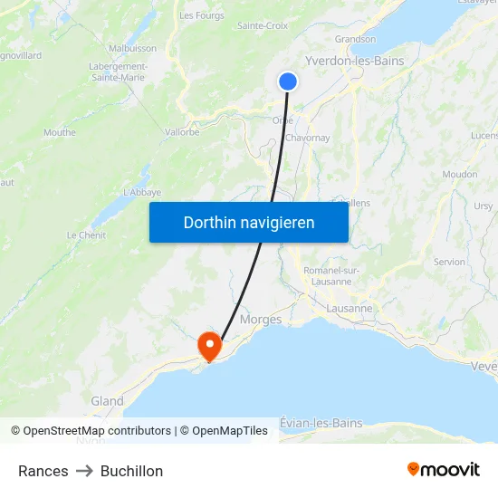 Rances to Buchillon map