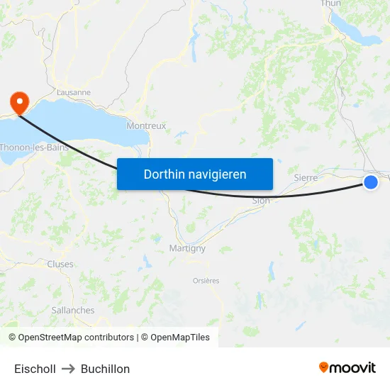 Eischoll to Buchillon map