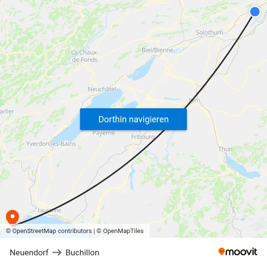 Neuendorf to Buchillon map