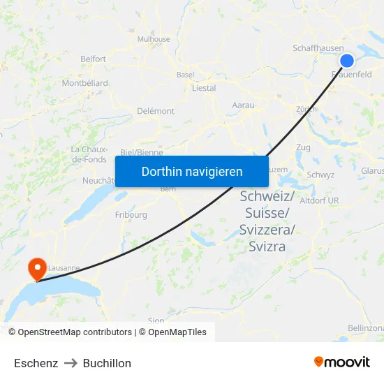 Eschenz to Buchillon map