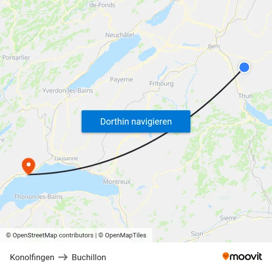 Konolfingen to Buchillon map