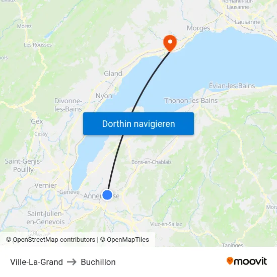 Ville-La-Grand to Buchillon map