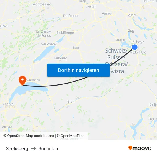 Seelisberg to Buchillon map