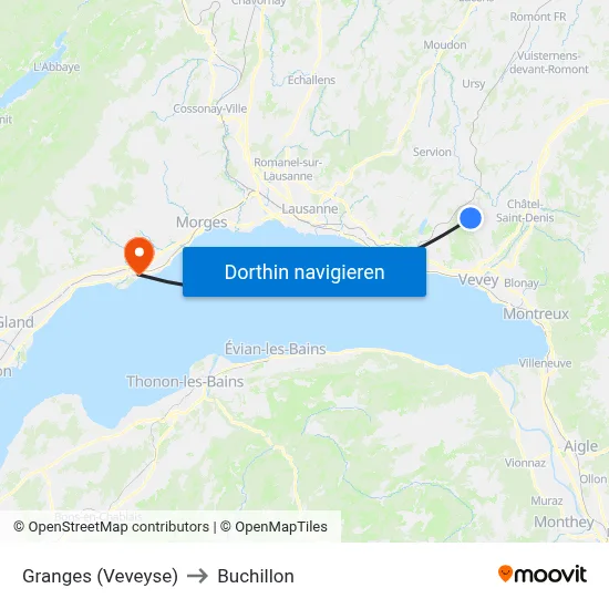 Granges (Veveyse) to Buchillon map