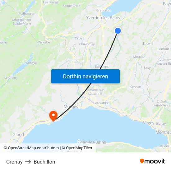 Cronay to Buchillon map