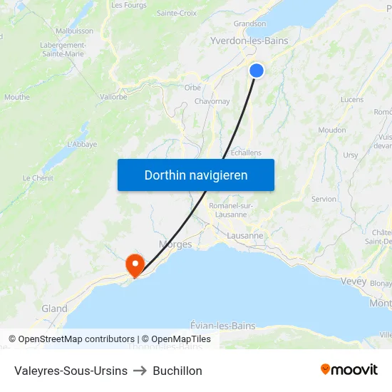 Valeyres-Sous-Ursins to Buchillon map