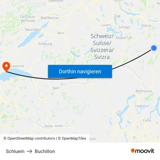Schluein to Buchillon map
