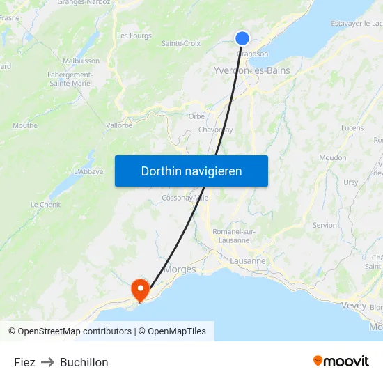 Fiez to Buchillon map