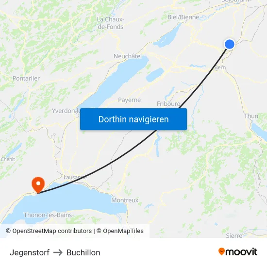 Jegenstorf to Buchillon map