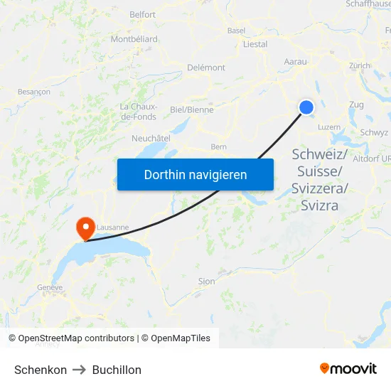 Schenkon to Buchillon map