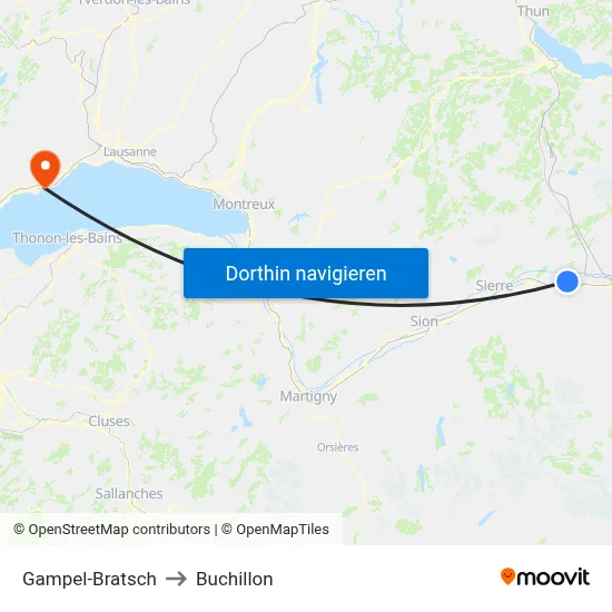 Gampel-Bratsch to Buchillon map