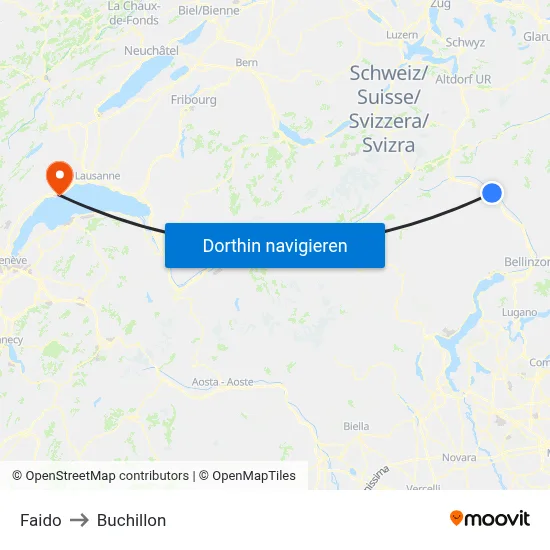 Faido to Buchillon map