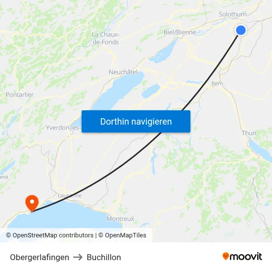 Obergerlafingen to Buchillon map