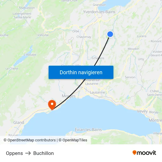 Oppens to Buchillon map