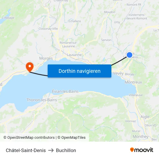 Châtel-Saint-Denis to Buchillon map