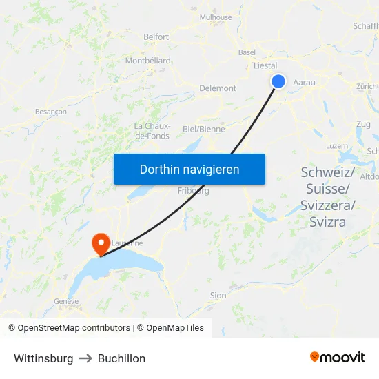 Wittinsburg to Buchillon map