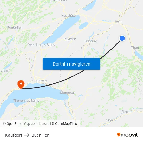 Kaufdorf to Buchillon map