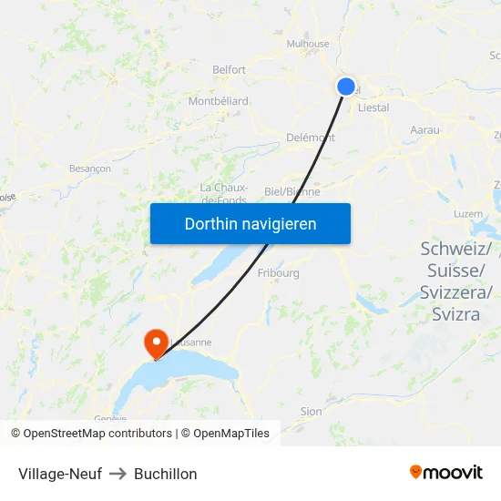 Village-Neuf to Buchillon map