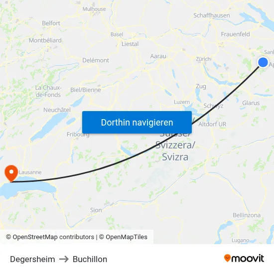 Degersheim to Buchillon map