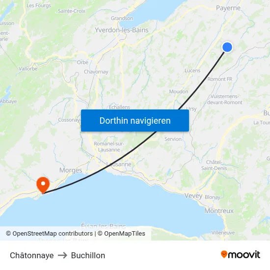 Châtonnaye to Buchillon map
