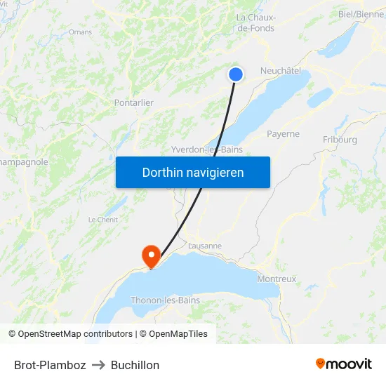 Brot-Plamboz to Buchillon map