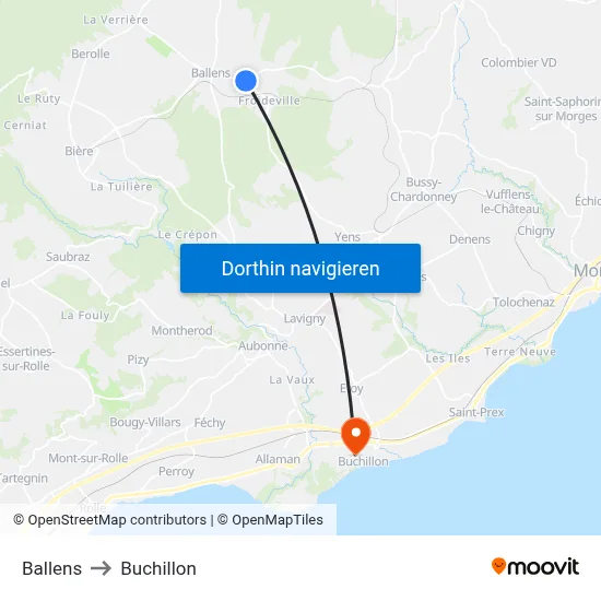 Ballens to Buchillon map