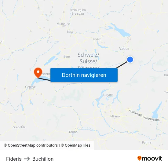 Fideris to Buchillon map