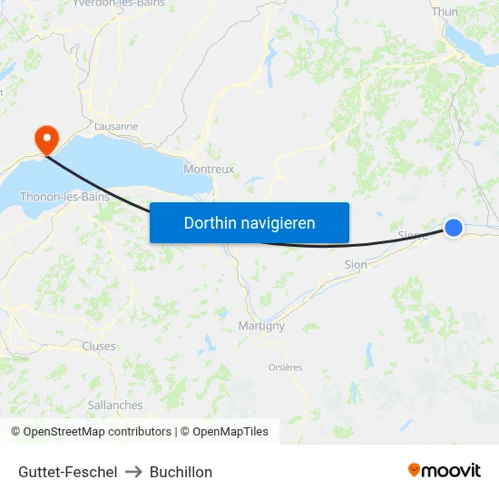 Guttet-Feschel to Buchillon map