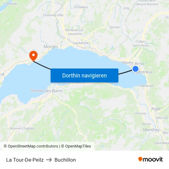 La Tour-De-Peilz to Buchillon map