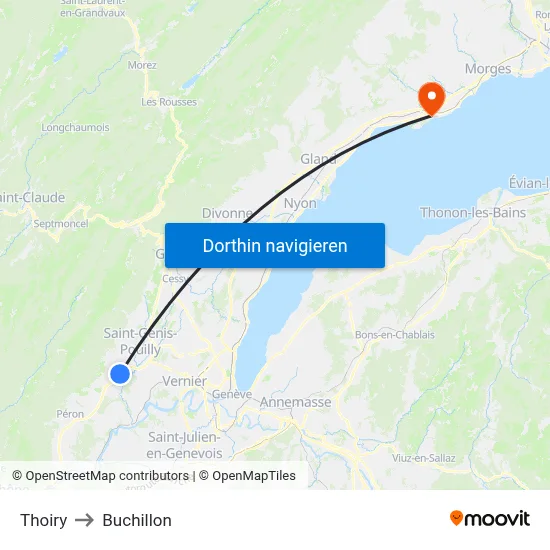 Thoiry to Buchillon map