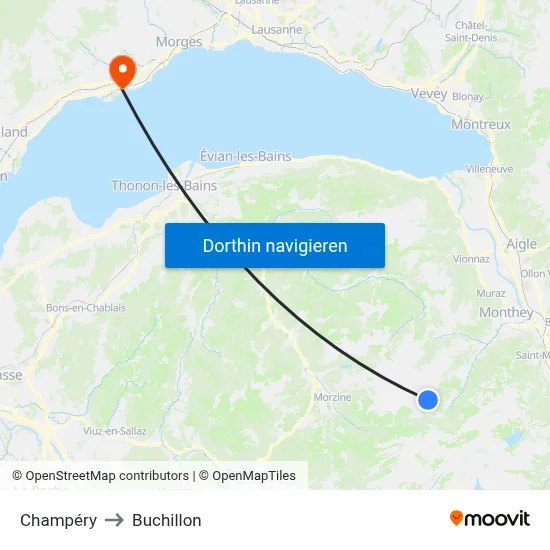 Champéry to Buchillon map