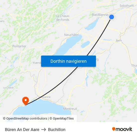 Büren An Der Aare to Buchillon map