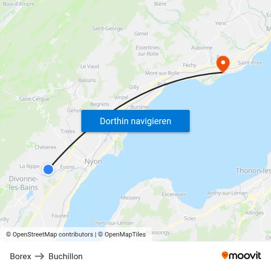 Borex to Buchillon map