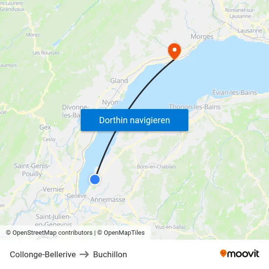 Collonge-Bellerive to Buchillon map