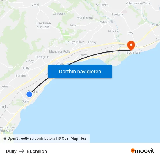 Dully to Buchillon map