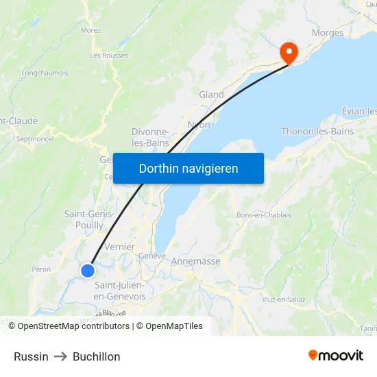 Russin to Buchillon map