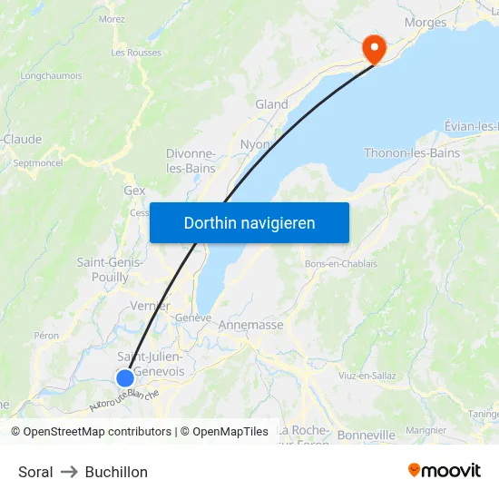 Soral to Buchillon map