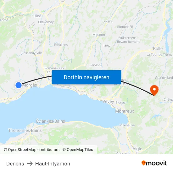 Denens to Haut-Intyamon map