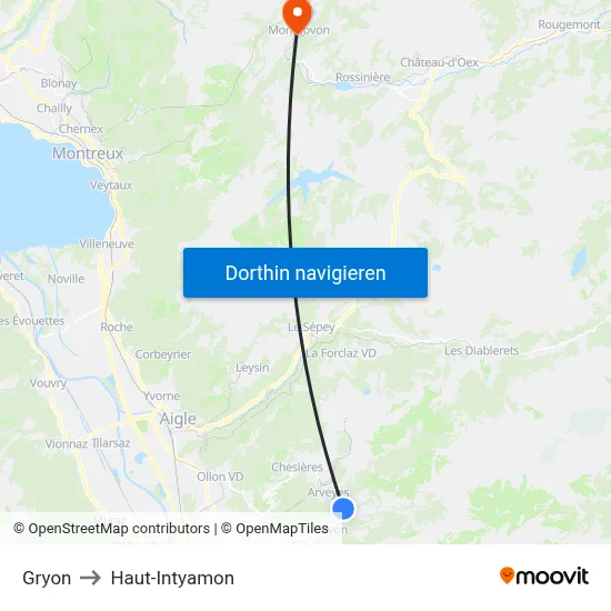 Gryon to Haut-Intyamon map