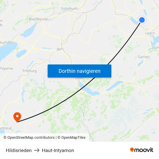 Hildisrieden to Haut-Intyamon map