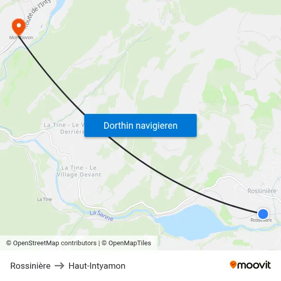 Rossinière to Haut-Intyamon map