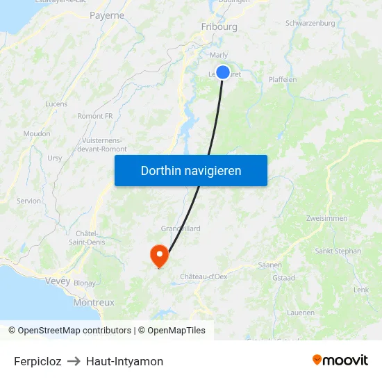 Ferpicloz to Haut-Intyamon map