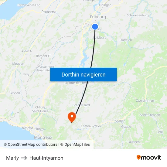 Marly to Haut-Intyamon map