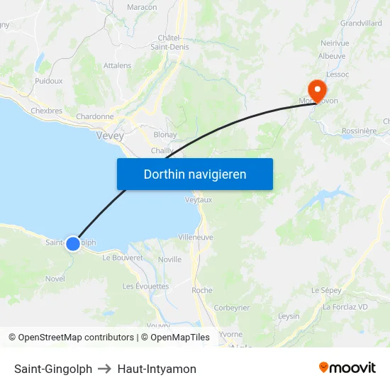 Saint-Gingolph to Haut-Intyamon map