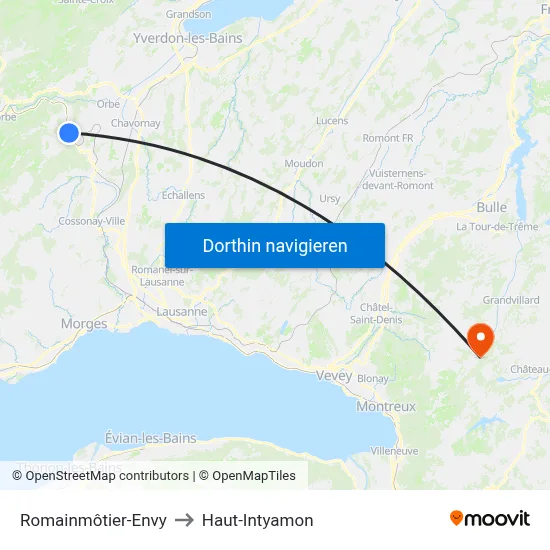 Romainmôtier-Envy to Haut-Intyamon map